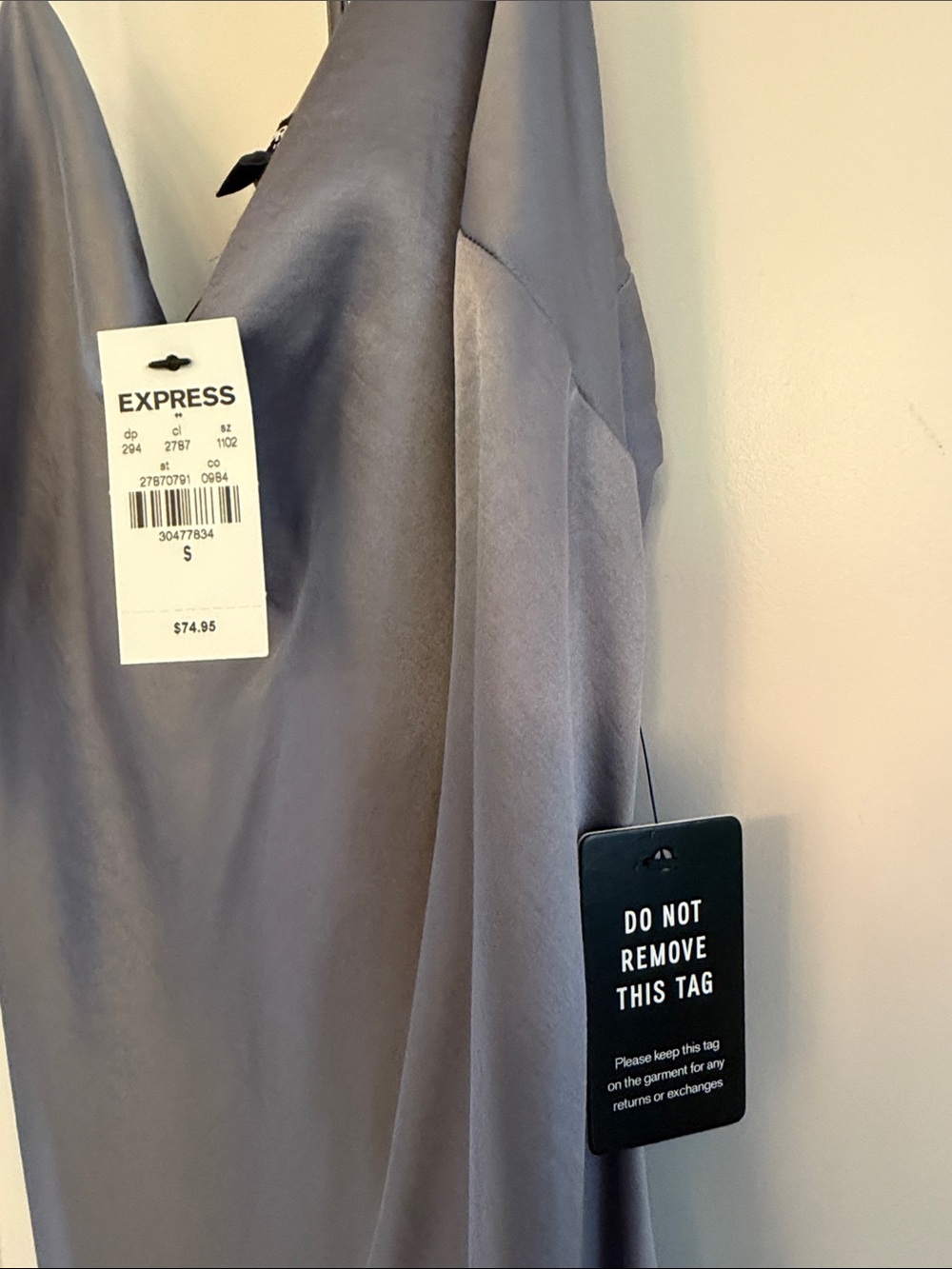 Express Slate Gray Satin Slip Maxi Dress - Picture 2 of 2